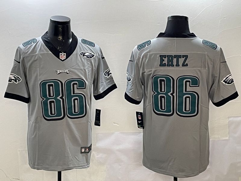 Men Philadelphia Eagles 86 Ertz Grey 2025 Nike Vapor Limited NFL Jersey style 5